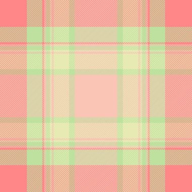 Soyut tekstil vektör tartan, deco arkaplan dokusu deseni. Ekose kumaş denetimi ışık ve kırmızı renk paletinde pürüzsüzdür.