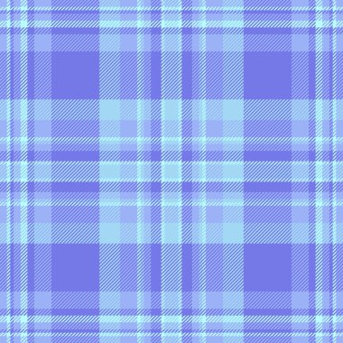 Kağıt tartan desenli arka plan, klan dokusu tekstil kontrolü. Amerikan kumaşı, mavi ve cyan renk paletinde kusursuz vektör ekoseli..
