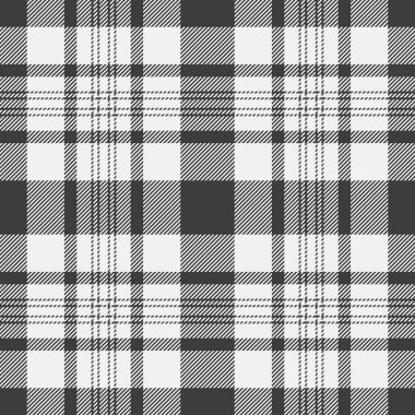Düzen vektör arkaplanı pürüzsüz, doku kontrolü şablonunu kat. Krallık ekose kumaş kumaş gri ve beyaz renk paleti.
