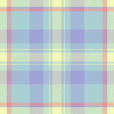 Etnik ekose vektör dokusu, ızgara tekstil kontrolü. Noel kartı arkaplan deseni ışık ve lale renklerinde kumaş.