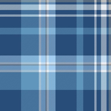 Tattersall kumaş dikişsiz vektör, kabarık desenli ekose doku. Cyan ve mavi renk paletinde arkaplan tartan tekstili kontrol edildi.