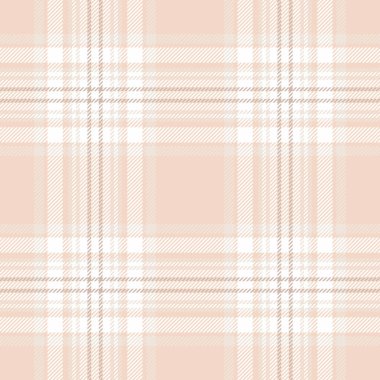 Şenlikli arka plan tekstil kontrolü, çok renkli kumaş vektörü dikişsiz. Beyaz ve açık renk paletinde hakiki ekose desenli tartan deseni.