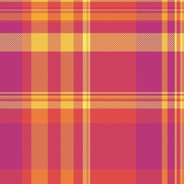 Doku kontrolü ekoseli, pijama tartan kumaş desenli. Pembe ve kırmızı renk paletinde küçük arka plan kumaş vektörü pürüzsüz.