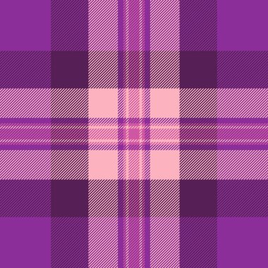 Eskiz dokusu kumaş arka plan, peçete desenli tartan kumaş. Mor ve morumsu renk paletinde değişmeyen ekoseli vektör kontrolü.