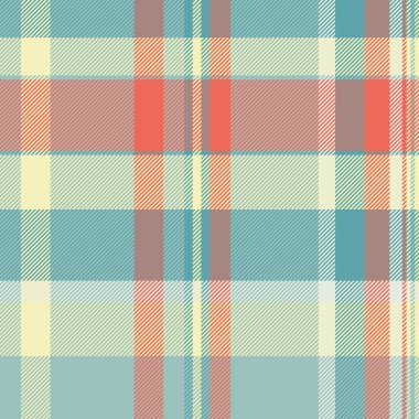 Tekstil arka plan tartanı, seyrek desenli ekose kumaş verin. Pastel ve açık renk paletindeki kumaş vektörünü işaretle.
