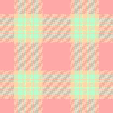 İrlanda dokusu arka plan kumaşı, romantik vektör tekstili. Kırmızı ve turuncu renk paletinde motifsiz şablon tartanı.