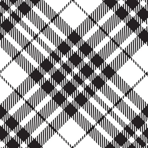 Blackberry tartan diagonal seamless black and white — Stock Vector
