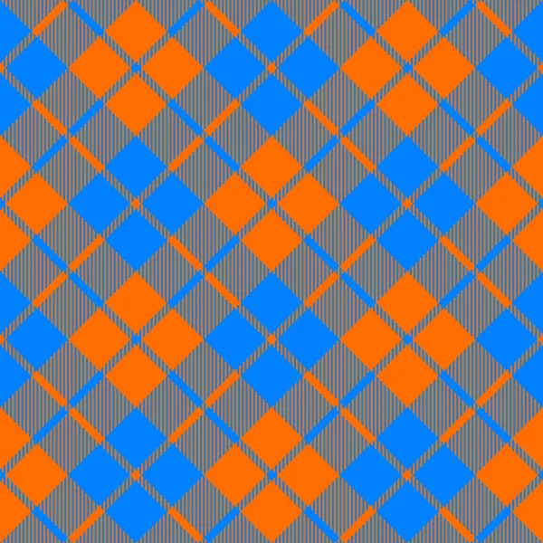 Fabric texture diagonal pattern seamless orange and blue — Stock Vector
