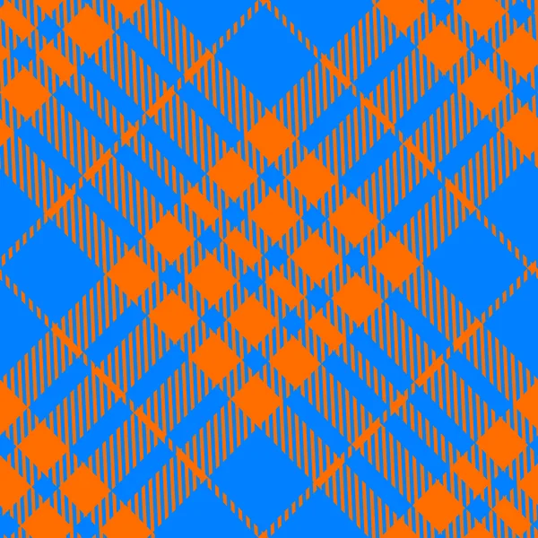 Tartan orange et bleu diagonale sans couture — Image vectorielle