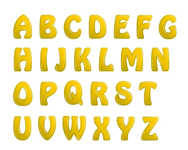 Sarı parlak harfler tatil yazı tipleri — Stok Vektör