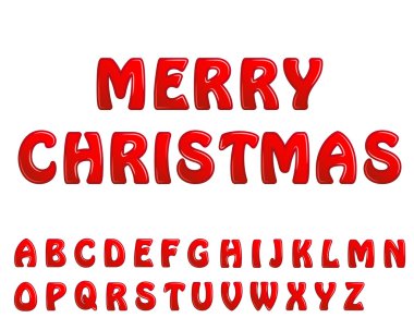 kırmızı parlak harfler tatil yazı tipleri mutlu Noeller