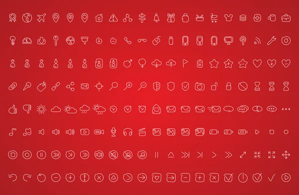 Set icons drawn style — Stock Vector