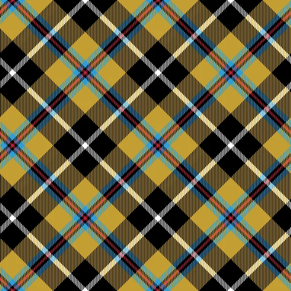 Cornish tartan diagonal fabric texture seamless pattern — Stock Vector