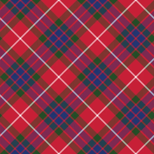 Fraser tartan seamless mönster diagonal tyg textur — Stock vektor