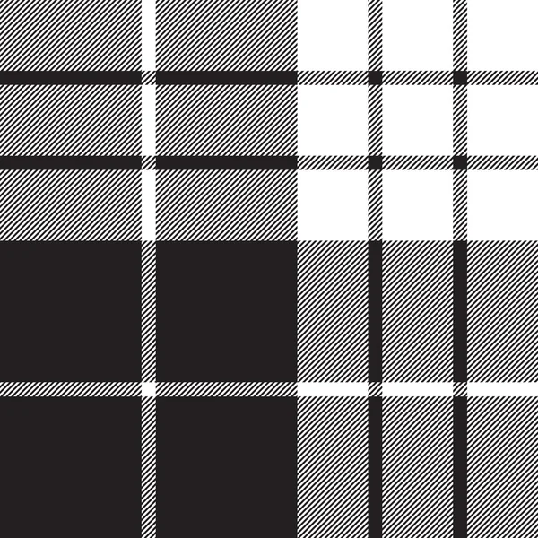Makleod Tartan schwarz weiß nahtloses Muster — Stockvektor