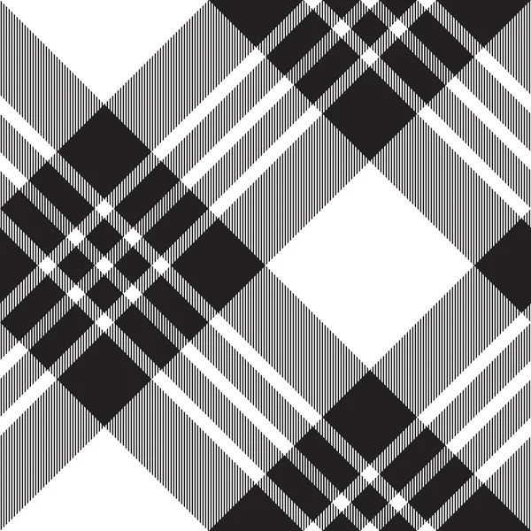 Macgregor tartan black white diagonal seamless pattern — Stock Vector