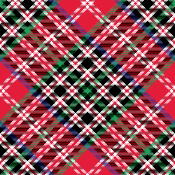 Kemp tartan stof textuur selectievakje diagonaal patroon naadloze — Stockvector