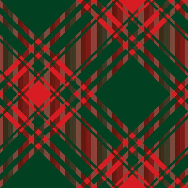 Menzies tartán verde rojo escocés diagonal textura de la tela sin costura p — Archivo Imágenes Vectoriales
