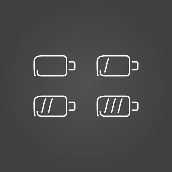 Baterie nastavení ikon Remíza efekt — Stockový vektor