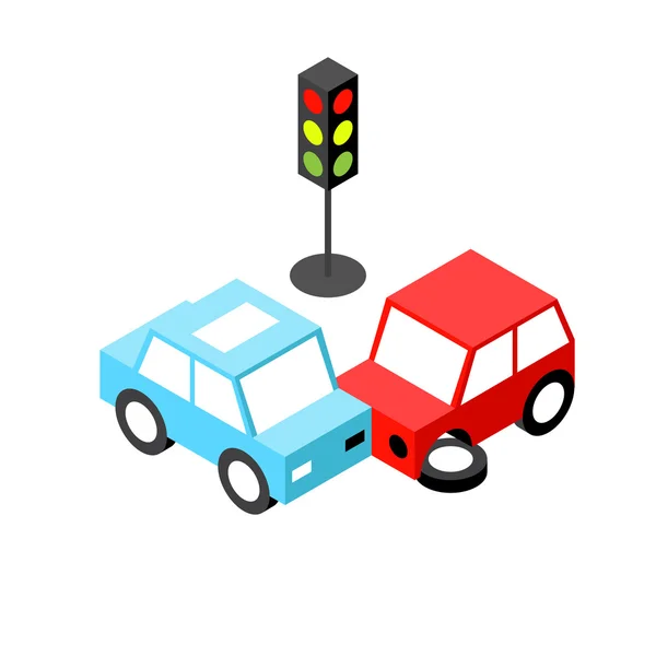 Car accident traffic light isometric Royalty Free Stock Illustrations