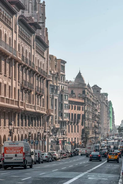 Barcelona España Febrero 2020 Vista Calle Laietana Cerca Plaza Catalunya — Foto de Stock