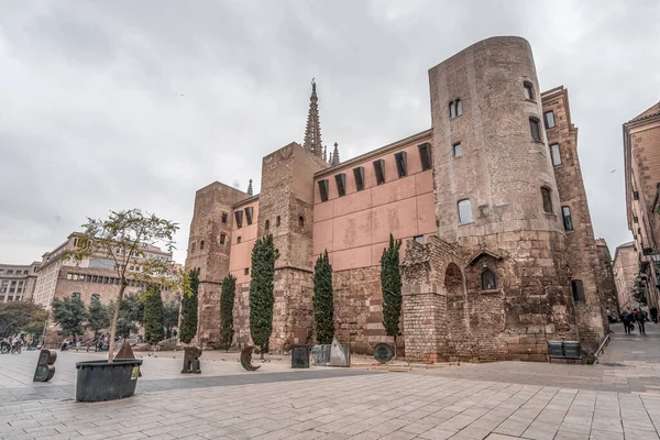 Barselona Spanya Şubat 2020 Bulutlu Günlerde Şehir Merkezine Yakın Barselona — Stok fotoğraf