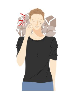 Cilt bakımı yapan genç bir adamın üst vücudu.