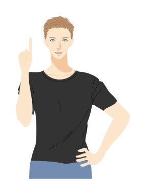 Genç bir adamın üst gövdesinin yansıması.