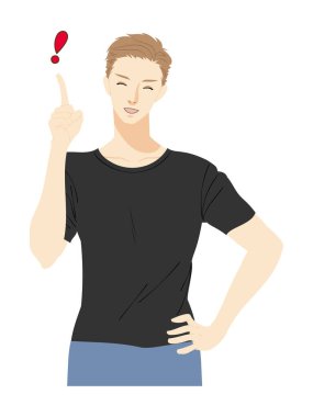 Genç bir adamın üst gövdesinin yansıması.