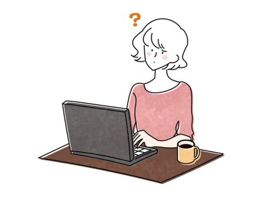 Kişisel bilgisayar kullanan bir kadın tasviri