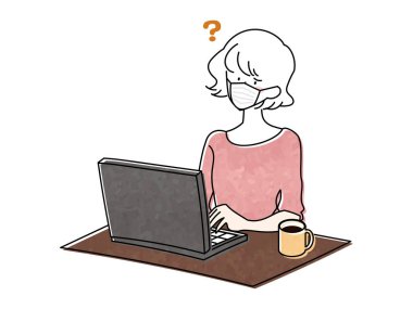 Kişisel bilgisayar kullanan bir kadın tasviri