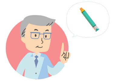 Doktor ve epinefrin iğnesinin canlandırma simgesi