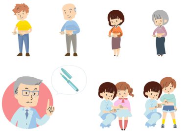 Diyabet ve insülin enjeksiyon örnekleme seti