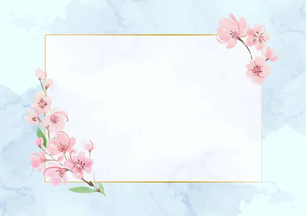 Alcohol Ink Background Cherry Blossom Frame — Fotografia de Stock