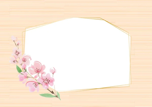 天然木纹和樱花框架 — 图库照片