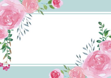 Pembe gül dekoratif çerçeve