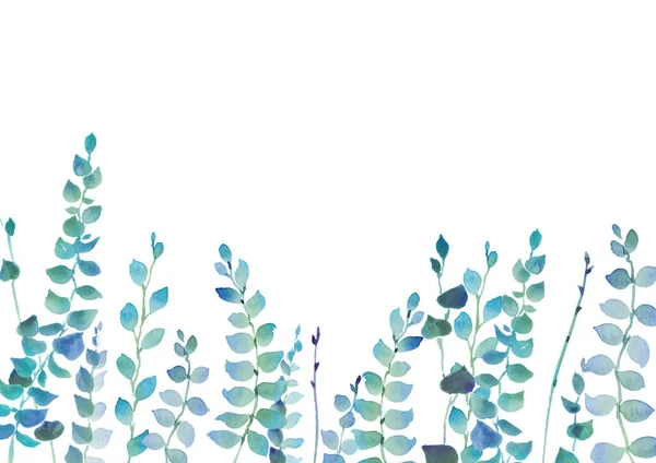 Små Bladväxter Gjorda Prydnad Ram Illustration — Stockfoto