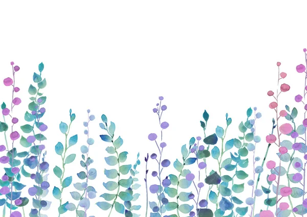 Små Bladväxter Gjorda Prydnad Ram Illustration — Stockfoto