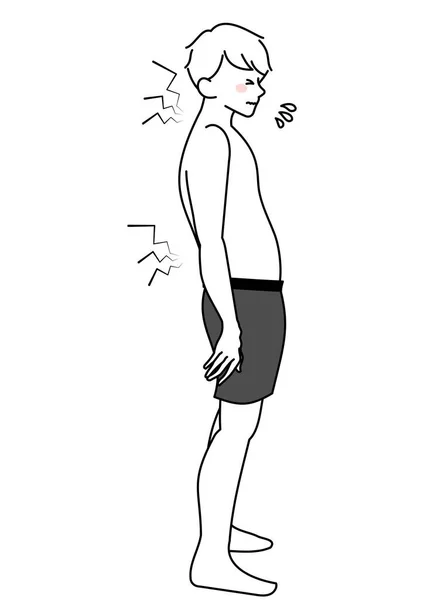 Illustrazione Vista Laterale Uomo Con Una Piega — Vettoriale Stock