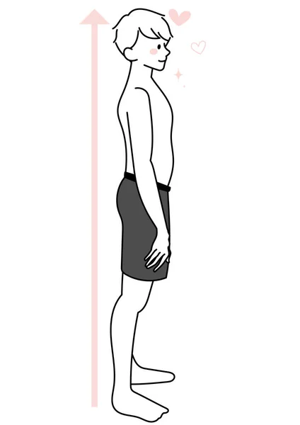 Ilustración Hombre Una Postura Recta — Vector de stock