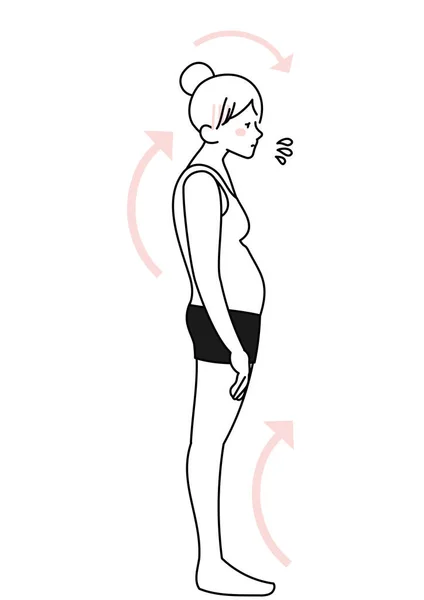 Ilustración Vista Lateral Una Mujer Con Una Escalera — Vector de stock