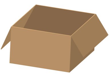 Kapağı açık karton kutunun klip sanatı