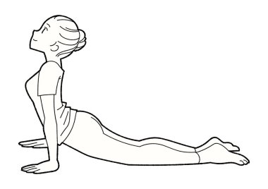 Yogada yükselen köpek pozu pratiği yapan basit bir kadın sanatı..