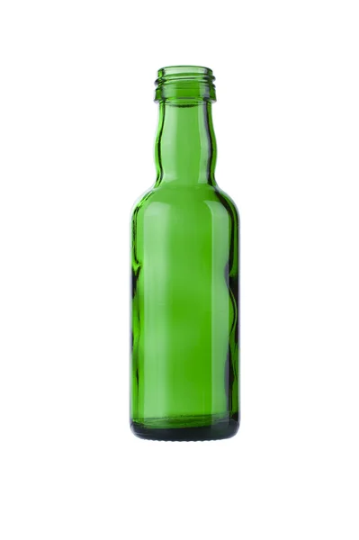 Mini bottiglia vuota di whisky verde 50ml — Foto Stock