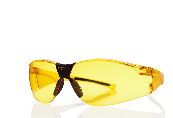 Yellow safety glasses isolated on white. — Stock Photo, Image