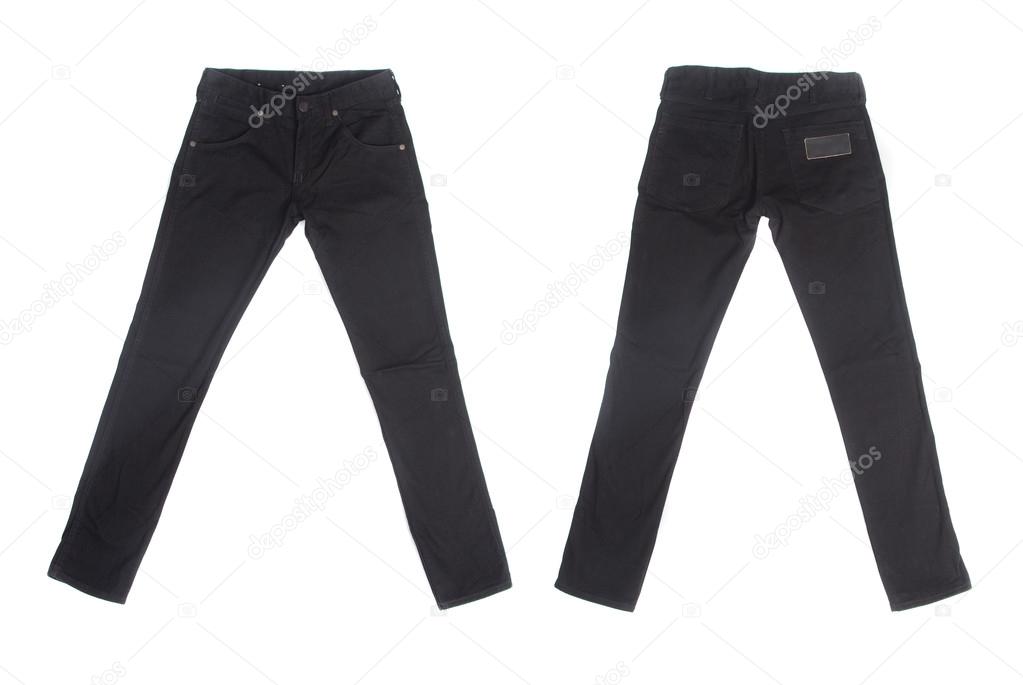 Black jeans isolated on white background