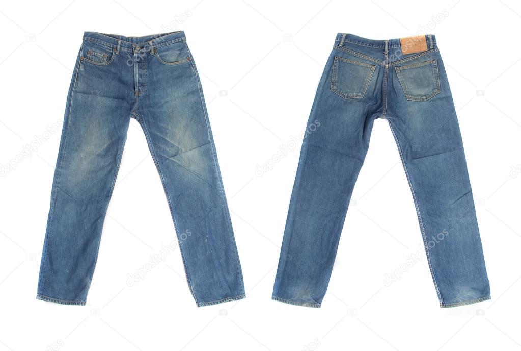 Blue jeans isolated on white background