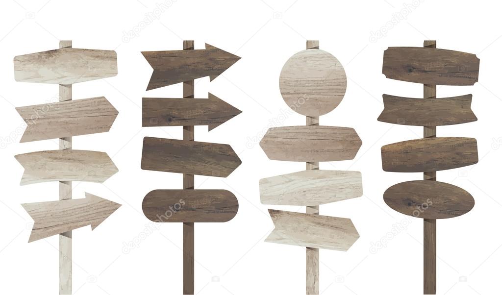 Wood Planks Wooden Signs Stock Vector, Rustic Wooden Arrow Signs