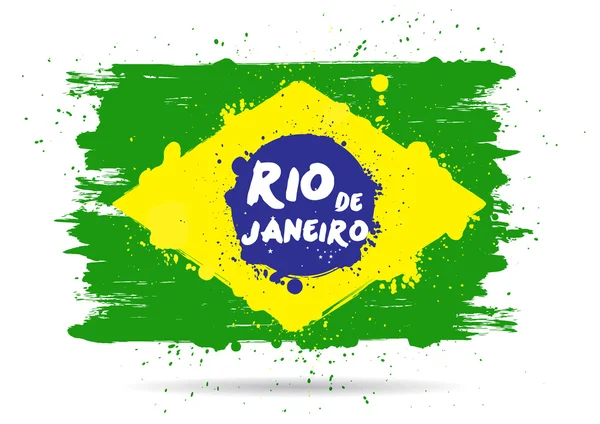 Inscription Rio de Janeiro Brésil vacances sur un fond aquarelle — Image vectorielle