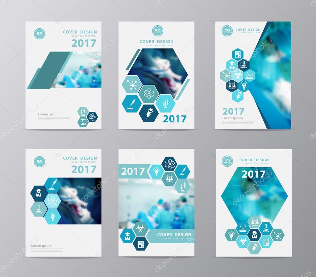 Blue annual report brochure flyer design layout template vector 